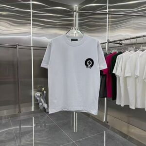 Chrome Hearts Gray Short Sleeve Tee with Black Emblem